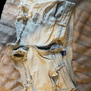 light blue jean shorts